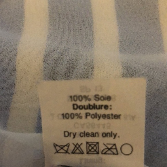 J. CREW Size 2 Blue and White Striped 100% Silk Sleeveless Dress - Picture 11 of 11